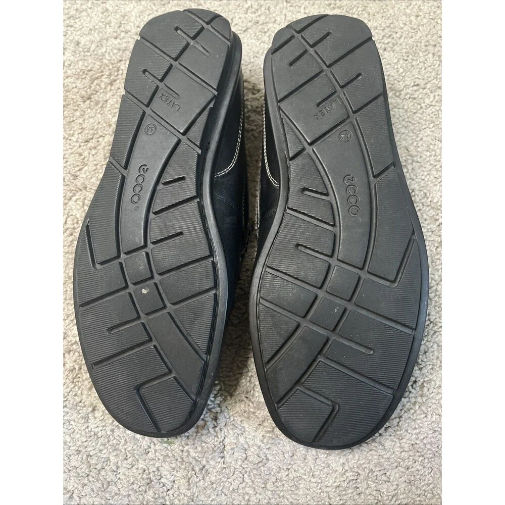 Ecco Men’s Black Leather Driving Loafers Size 44 US 10